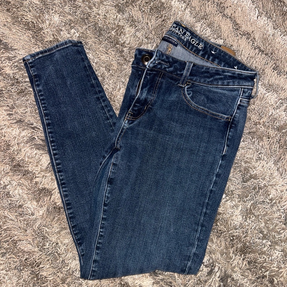American Eagle Outfitters Women's Deep Blue Skinny Jeans
